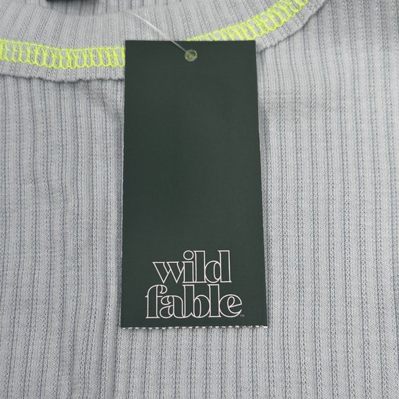 2 Piece Wild Fable Women's Small Black Crop Sweater And Blue Ribbed T-Shirt - Picture 14 of 16